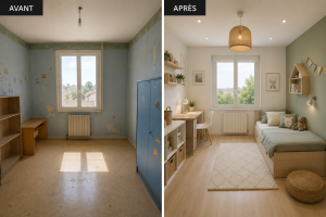 Rénovation chambre enfant Courbevoie - ICARE Bâtiment